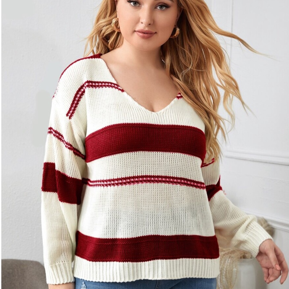 Plus Size Drop Down Shoulder Sweater